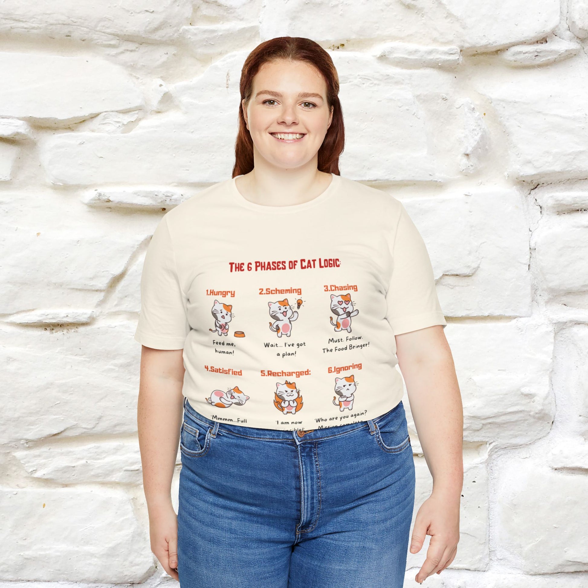 "The 6 Phases of Cat Logic" Hilarious Cat T-Shirt  | Nunu&Miao Studio - Nunu&Miao Studio