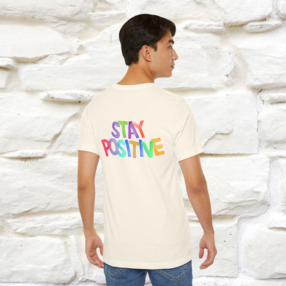 "Stay Positive'' Cat T-Shirt | Front & Back Design | Nunu&Miao Studio