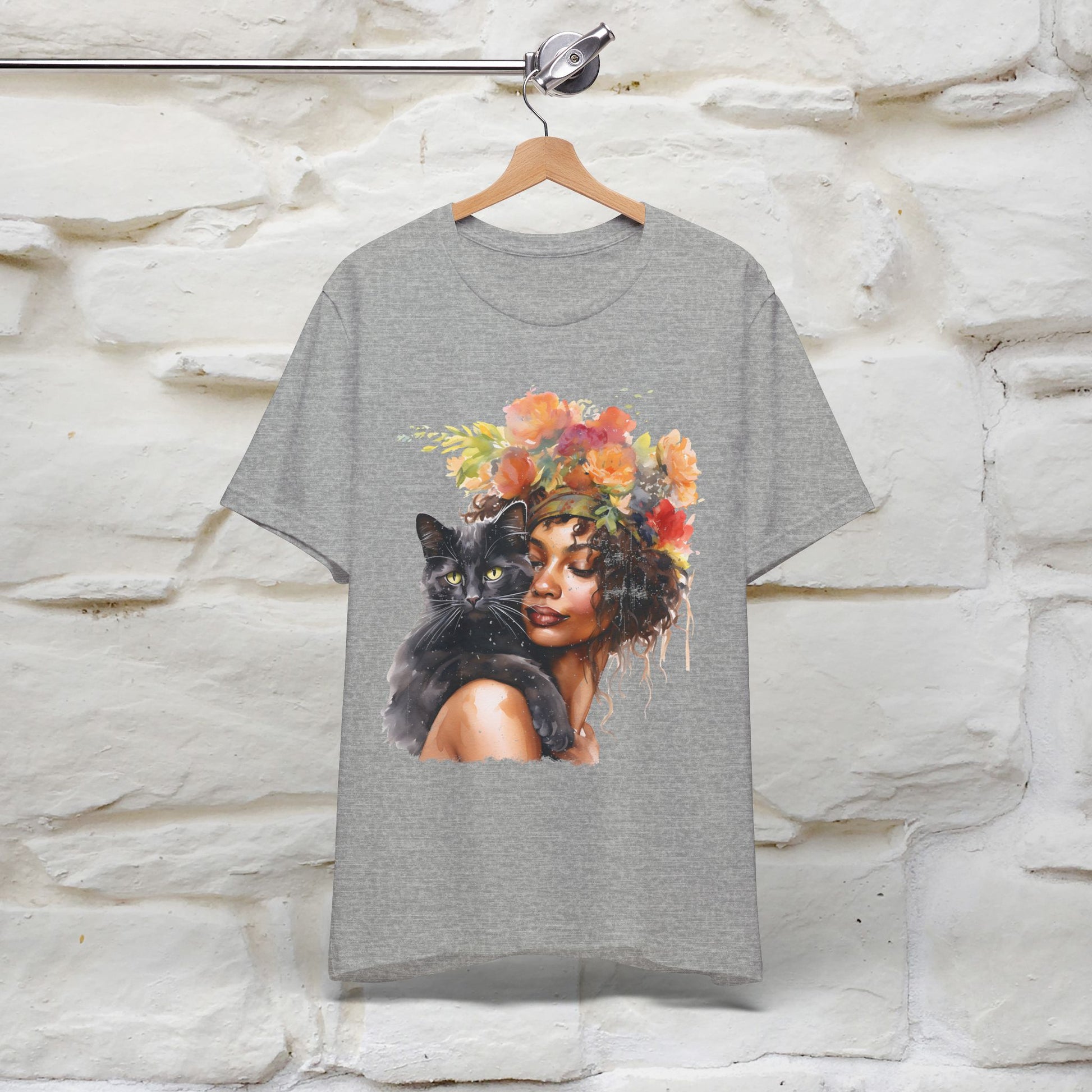 "The Black Cat and The Lady" T-Shirt for Women | 100% Cotton* - Nunu&Miao Studio