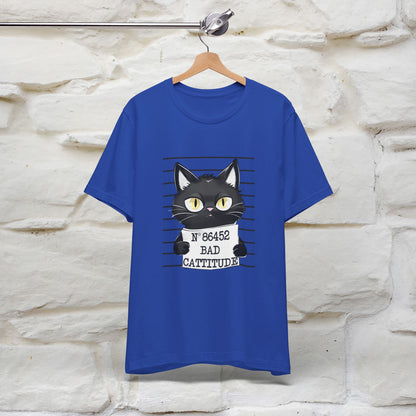 ''Bad Cattitude'' T-shirt for Man 100% Cotton* - Nunu&Miao Studio