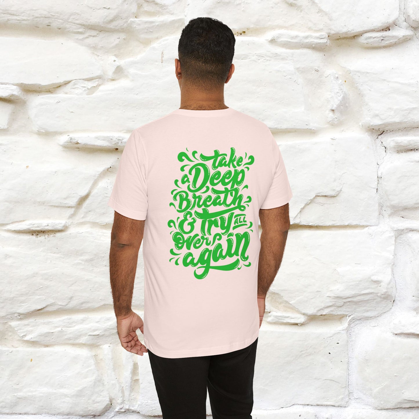 "Take a Deep Breath & Try All Over Again" Cat T-Shirt| Front & Back Design | Nunu&Miao Studio