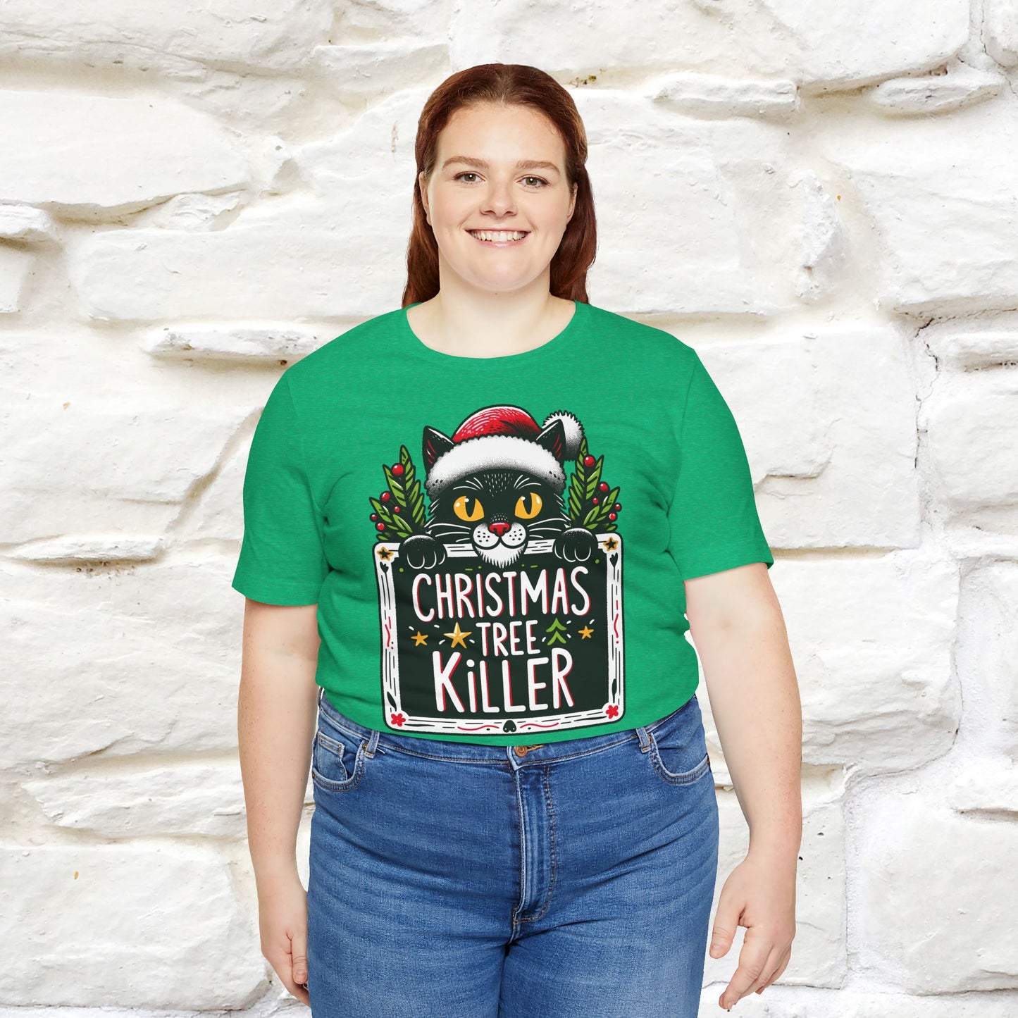 Christmas Tree Killer | Festive Cat Christmas Shirt for Men & Women | 100% Cotton*