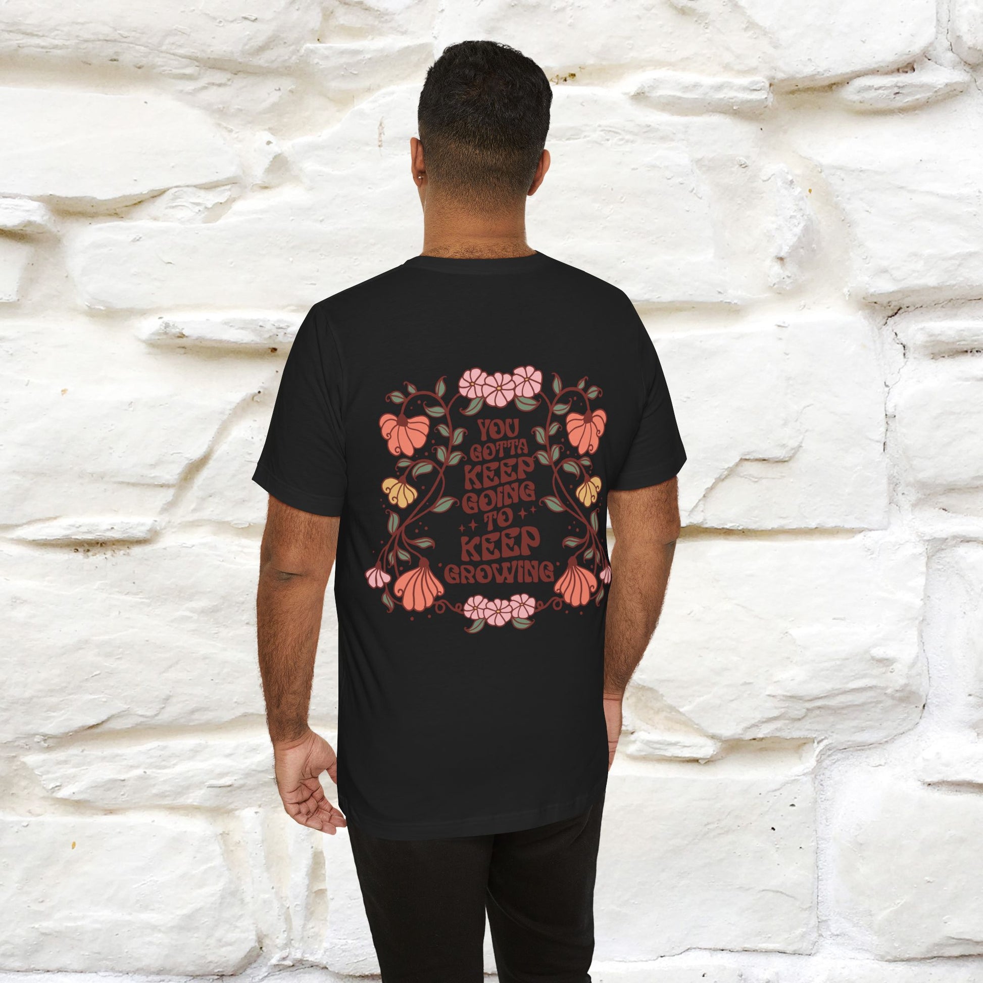 ''You Gotta Keep Going To Keep Growing" Cat T-Shirt| Front & Back Design | Nunu&Miao Studio - Nunu&Miao Studio