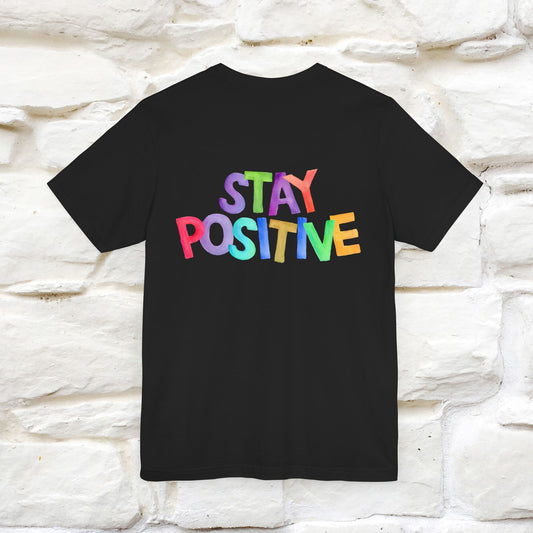 "Stay Positive" Cat T-Shirt for Men & Women | Front & Back Design | 100% Cotton* 🐾