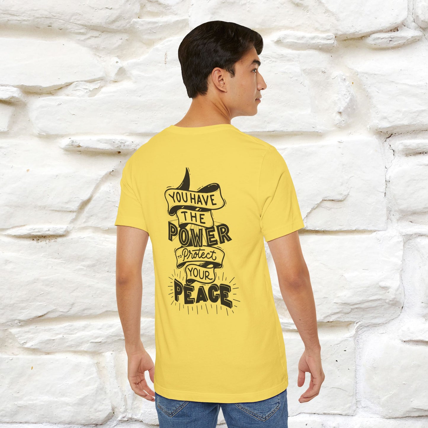 "You Have the Power to Protect Your Peace" Cat T-Shirt| Front & Back Design | Nunu&Miao Studio