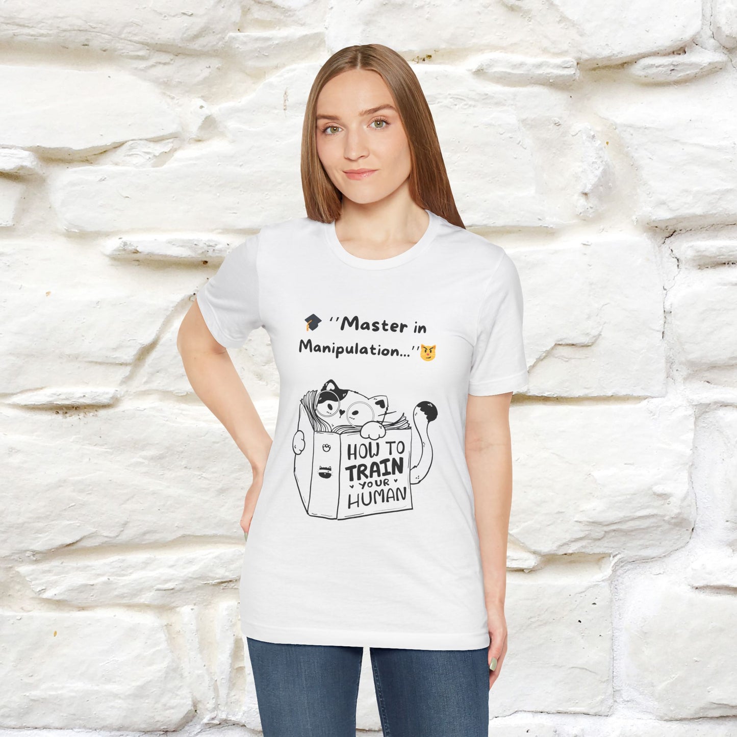 ''Master In Manipulation. How To Train Your Human ''  Cat T-shirt for Men and Women  100% Cotton*