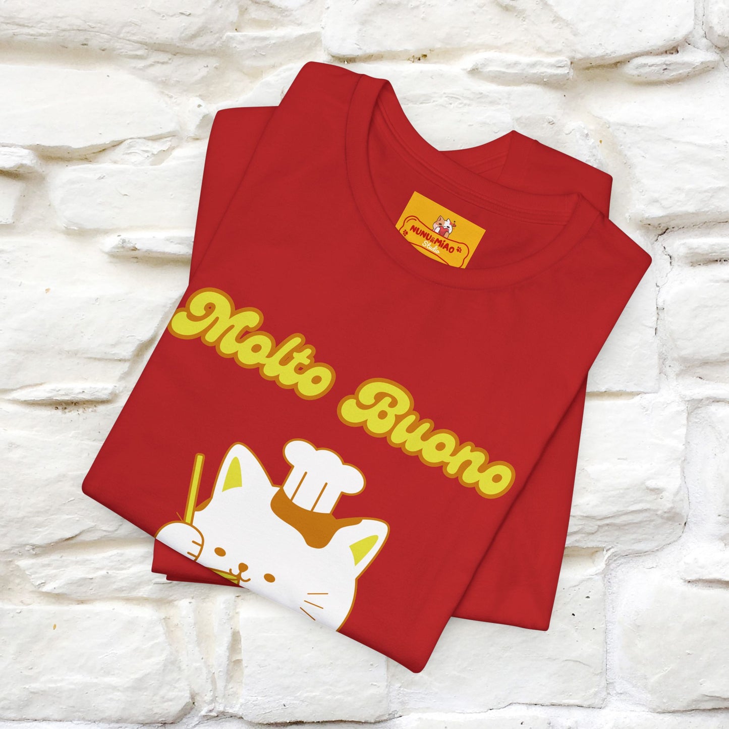 “Molto Buono Cat T-Shirt | Italian-Inspired Cat Shirt for Men & Women | 100% Cotton”