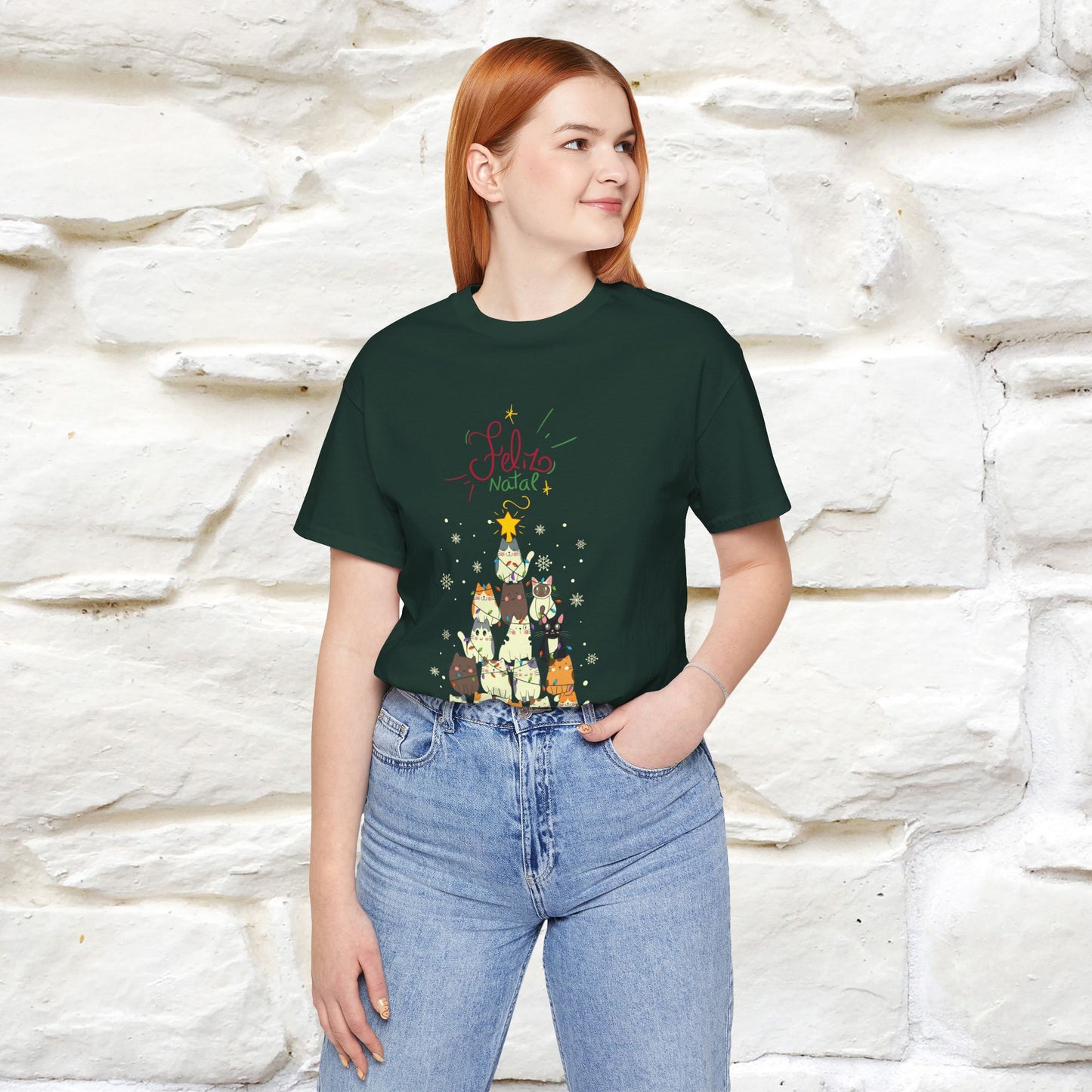 "Feliz Natal" Cat T-shirt|Nunu&Miao Studio - Nunu&Miao Studio