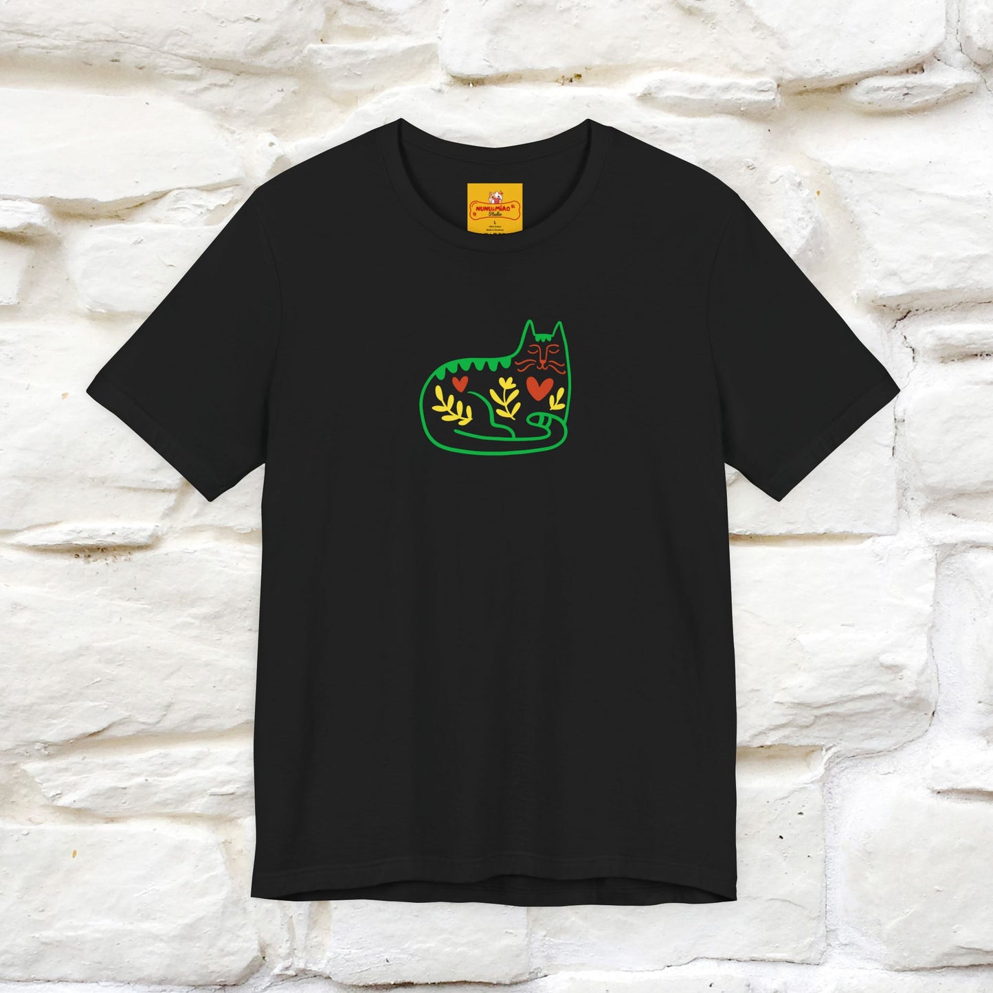 ''Floral Abstract'' Cat T-Shirt Front and Back Design | Nunu&Miao Studio