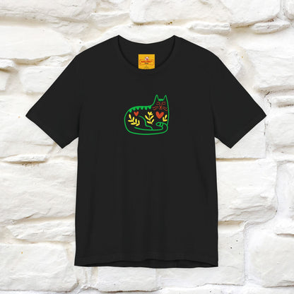 ''Floral Abstract'' Cat T-Shirt Front and Back Design | Nunu&Miao Studio