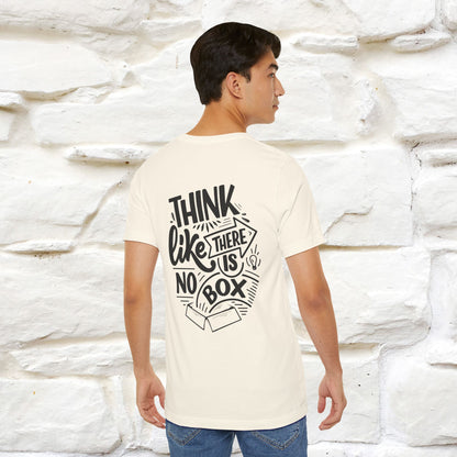 "Think Like There Is No Box" Cat T-Shirt| Front & Back Design | Nunu&Miao Studio