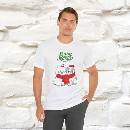 Buon Natale Cat and Dog T-shirt for Men & Women | 100% Cotton* 🐾 | Festive Holiday Shirt