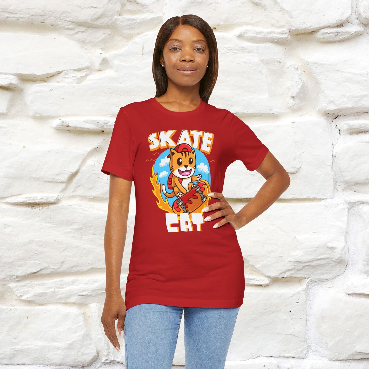 "Skate Cat" Cat T-shirt for Men & Women | 100% Cotton