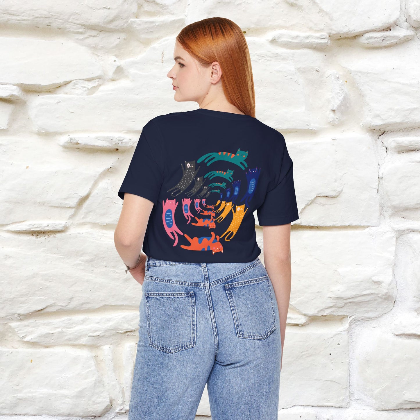 "The Hypnotic Meow'' Cat T-Shirt Front and Back Design | Nunu&Miao Studio