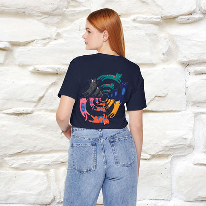 "The Hypnotic Meow'' Cat T-Shirt Front and Back Design | Nunu&Miao Studio