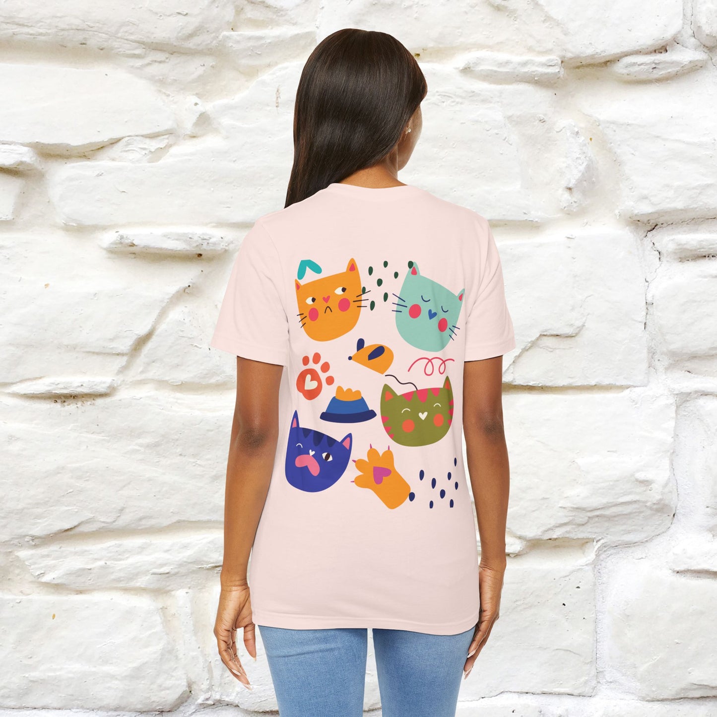 ''The Power Of Meow'' Cat T-Shirt Front and Back Design | Nunu&Miao Studio