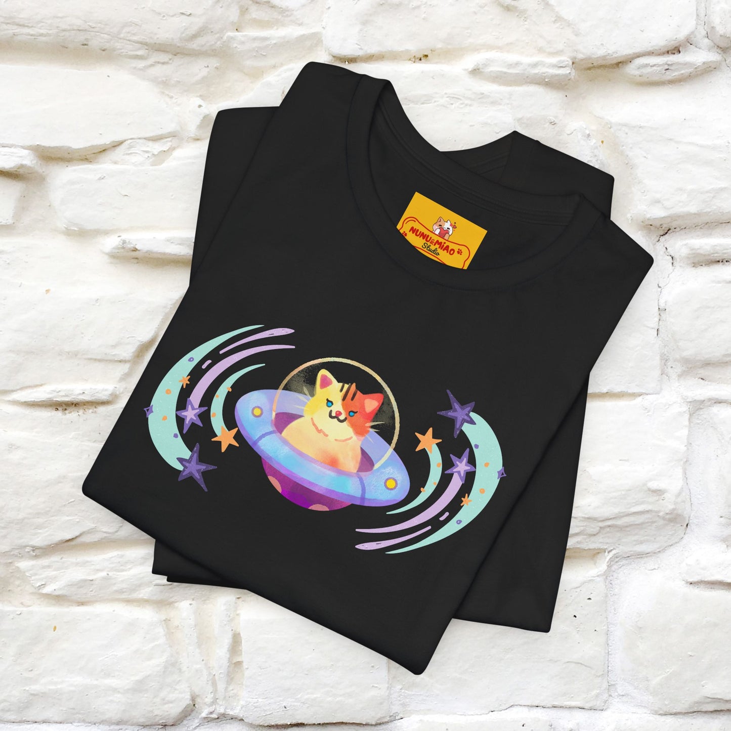 "Stay Positive'' Cat T-Shirt | Front & Back Design | Nunu&Miao Studio