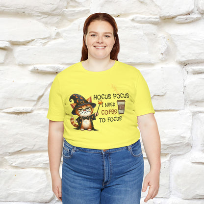 ''Hocus Pocus I Need Coffe To Focus'' Funny Cat Shirt | Nunu&Miao Studio