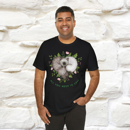 "All You Need Is Love" Cat T-Shirt | 100% Cotton* | Adorable Cat Apparel for Men & Women