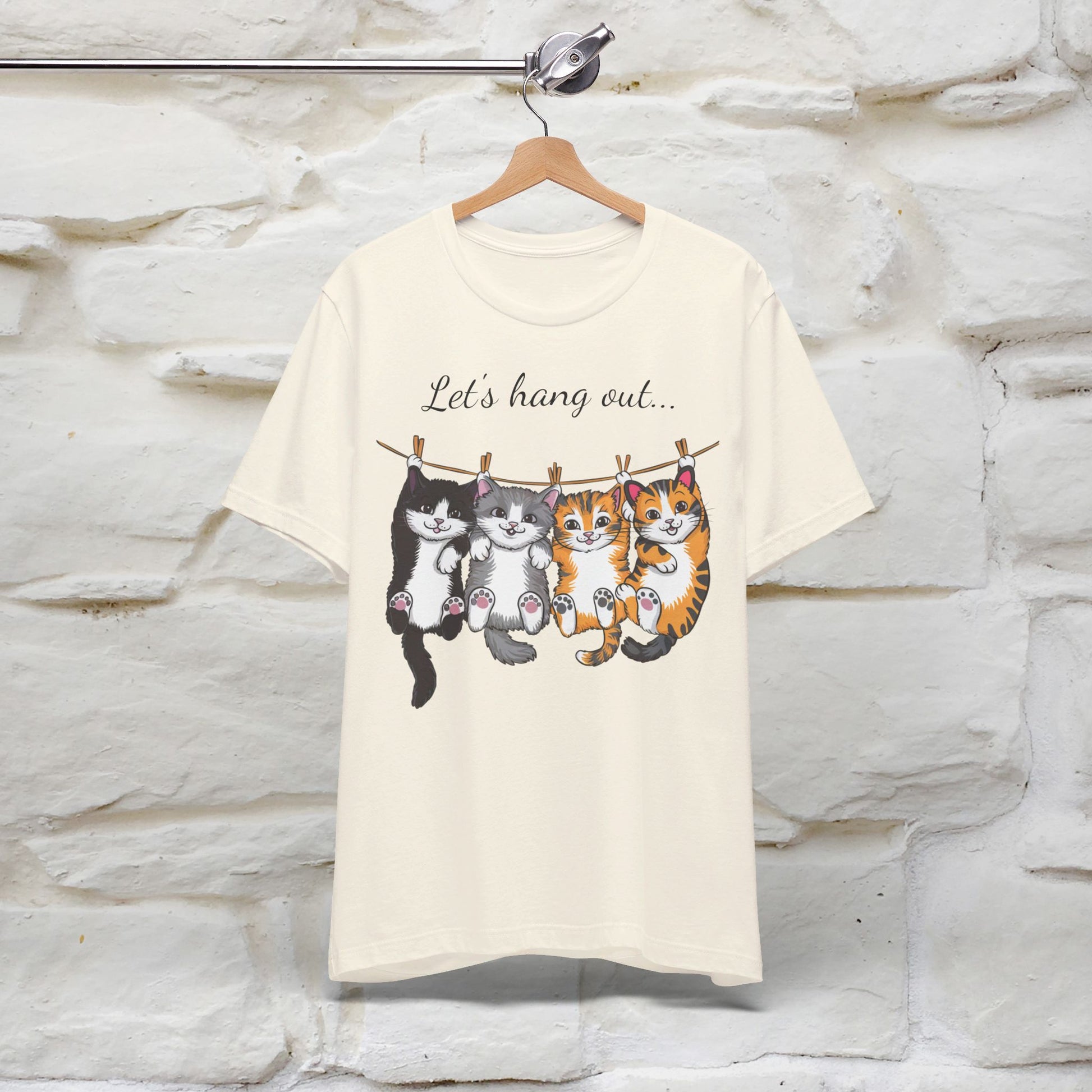 ''Let's Hang Out'' Cat T-shirt for Women 100% Cotton* - Nunu&Miao Studio