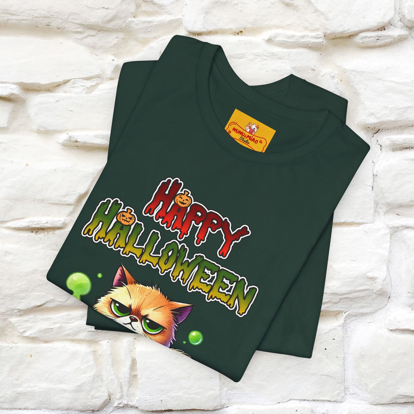 "Angry Cat Happy Halloween" Cat  T-shirt |Nunu&Miao Studio
