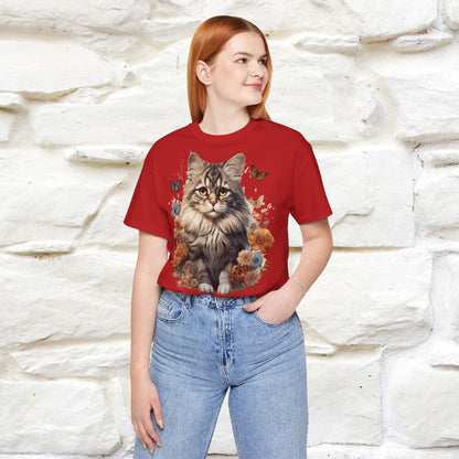 ''Floral Feline Fantasy'' Cat T-shirt for Women 100% Cotton*