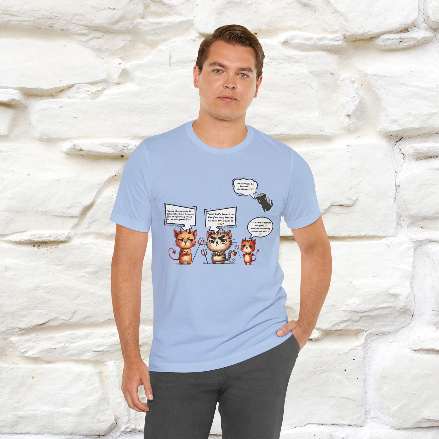 "Humans Are Way Ahead In The Evil Game! 😈😼" Cat  T-shirt |Nunu&Miao Studio