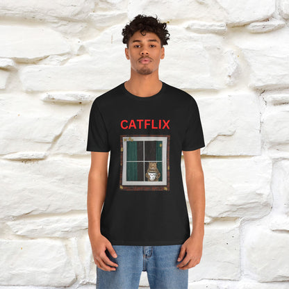 "Catflix" Cat T-shirt for Men & Women| 100% Cotton* 🐾