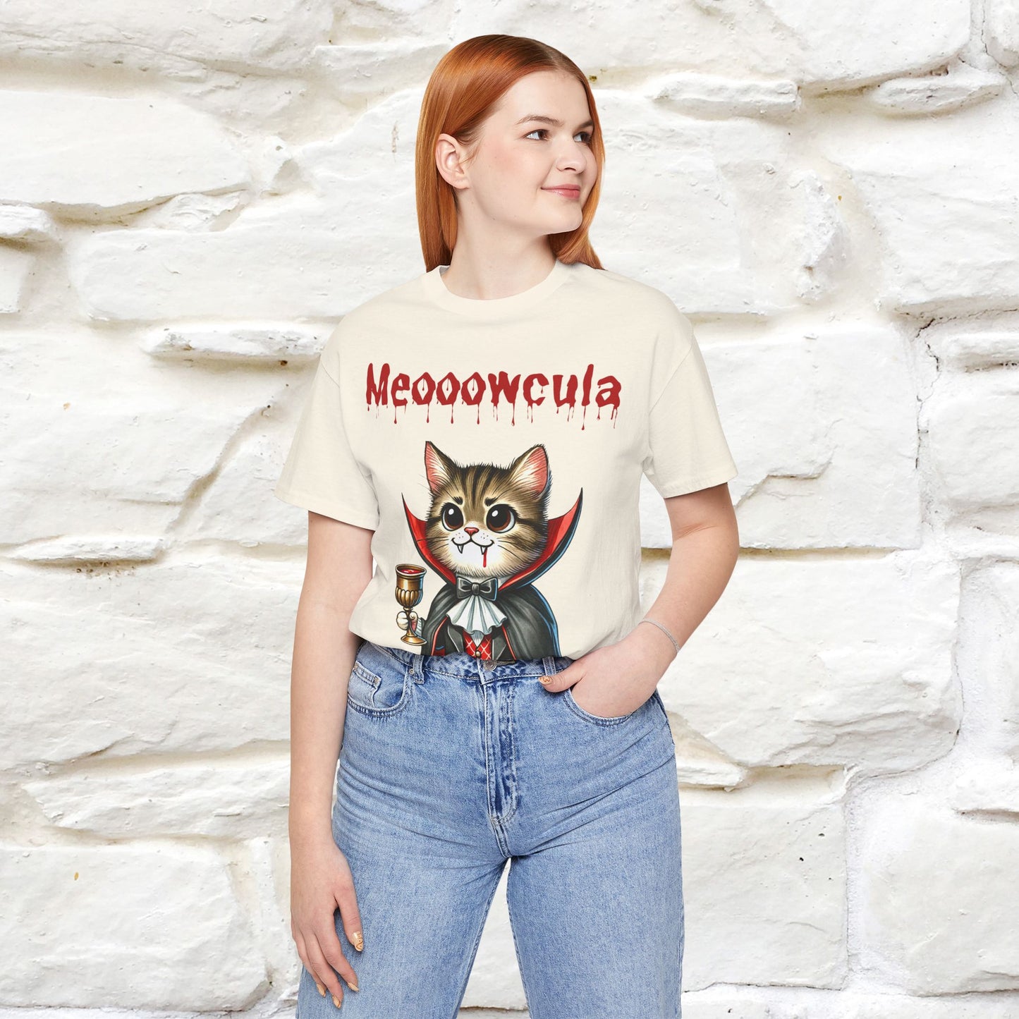 Meooowcula T-Shirt for Men & Women | 100% Cotton Spooky Cat Lover Tee