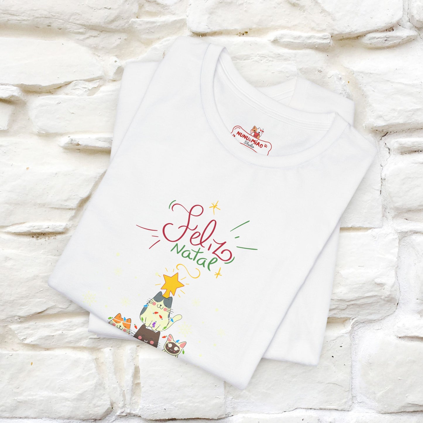 "Feliz Natal" Cat T-shirt for Men & Women | 100% Cotton* 🐾 | Festive Holiday Tee