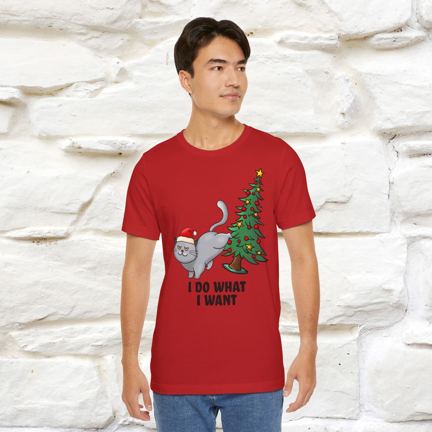 I Do What I Want | Cattitude Cat Christmas Shirt for Men & Women | 100% Cotton*