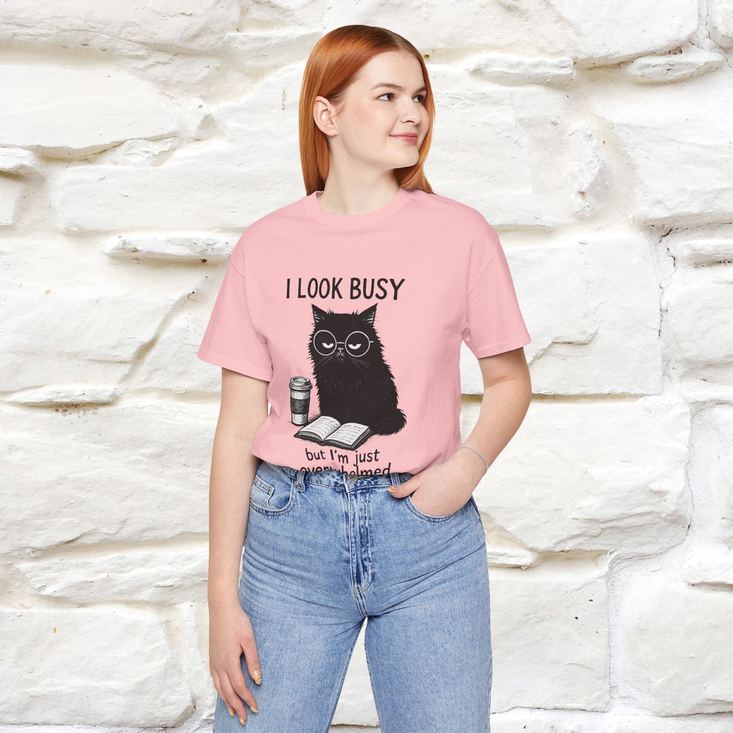 "I Look Busy But I'm Just Overwhelmed" |Cat T-Shirt | Nunu&Miao Studio