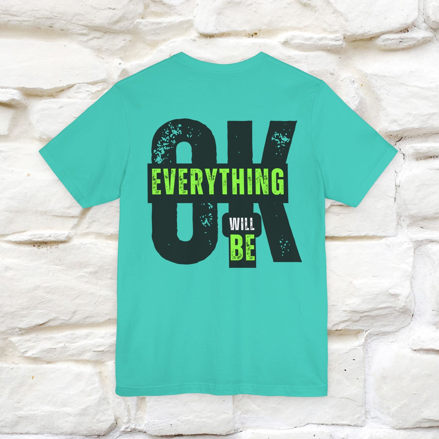 ''Everything Will Be Ok '' Cat T-Shirt Front and Back Design | Nunu&Miao Studio