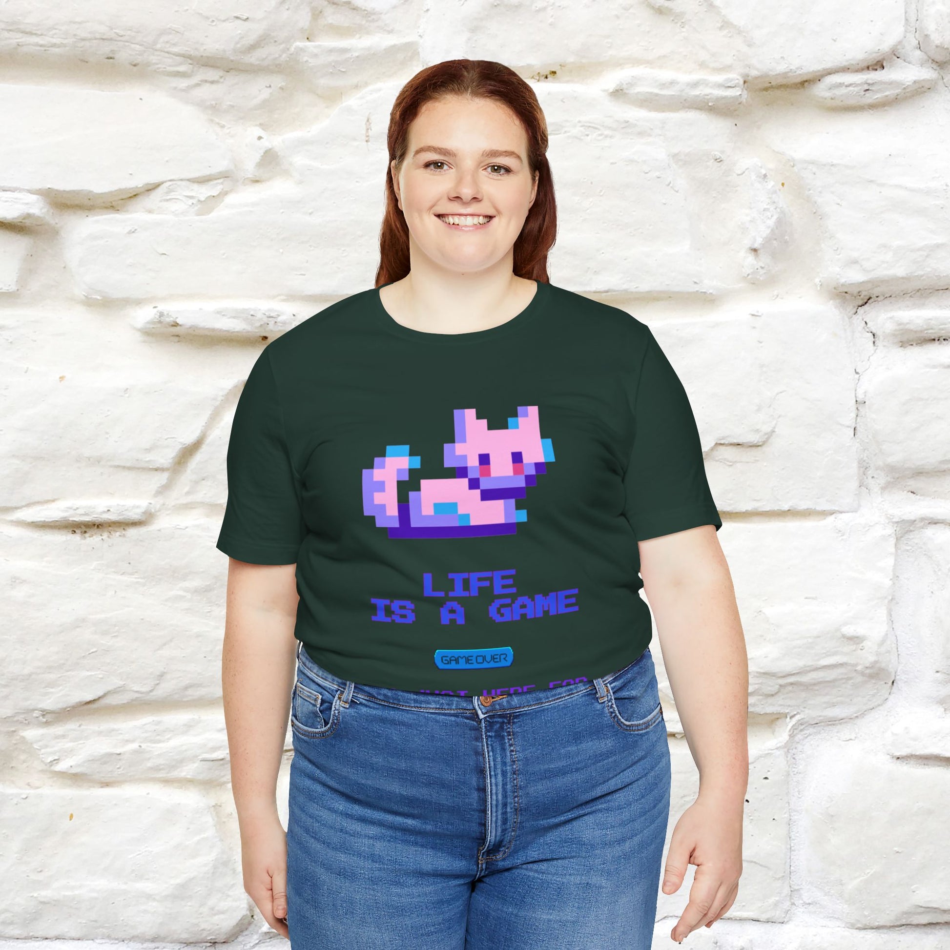"Life Is A Game, I Am Just Here Fo The Cheat Code" Funny Cat T-Shirt for Men & Women | 100% Cotton* - Nunu&Miao Studio