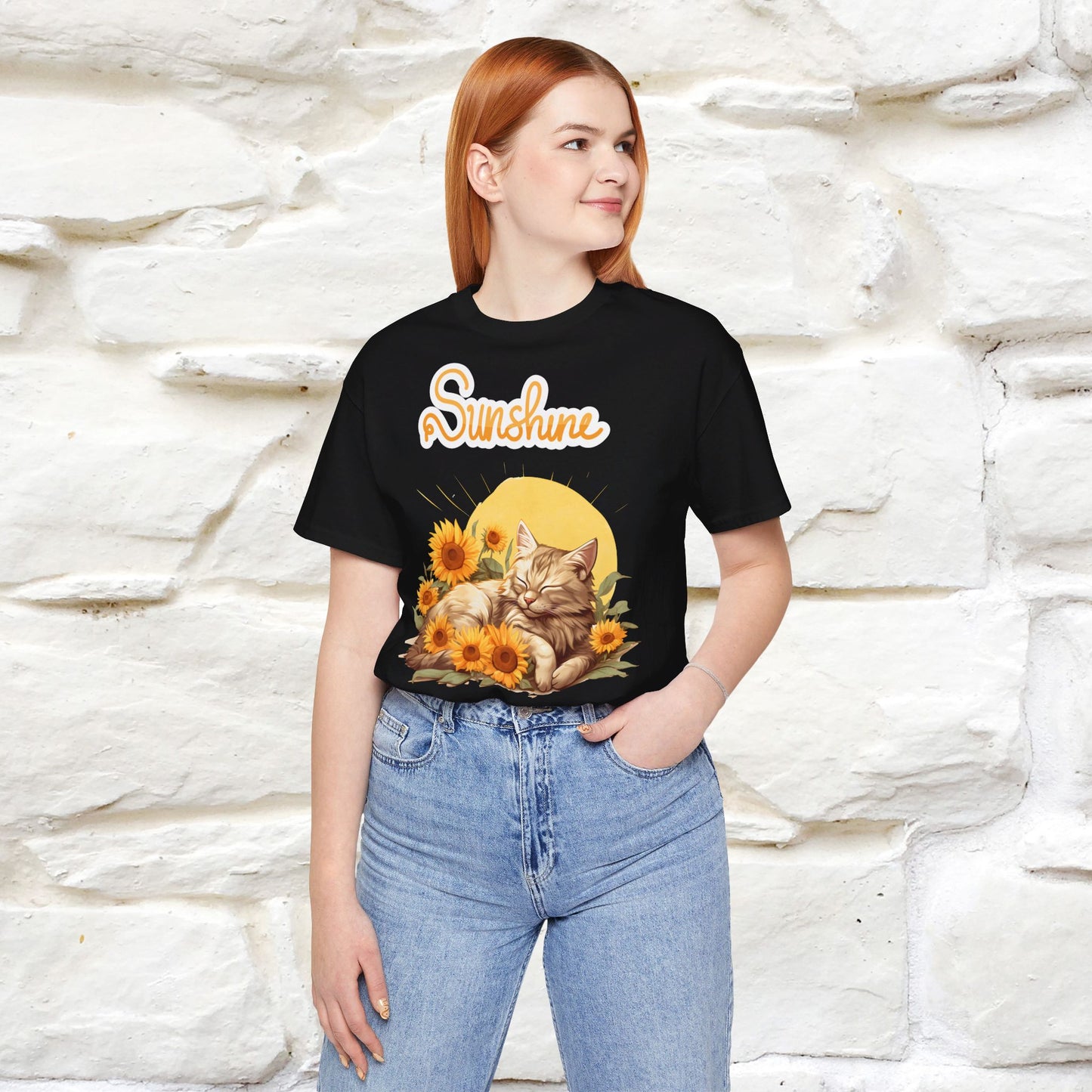 ''Sunshine'' Cat T-shirt for Women 100% Cotton* - Nunu&Miao Studio