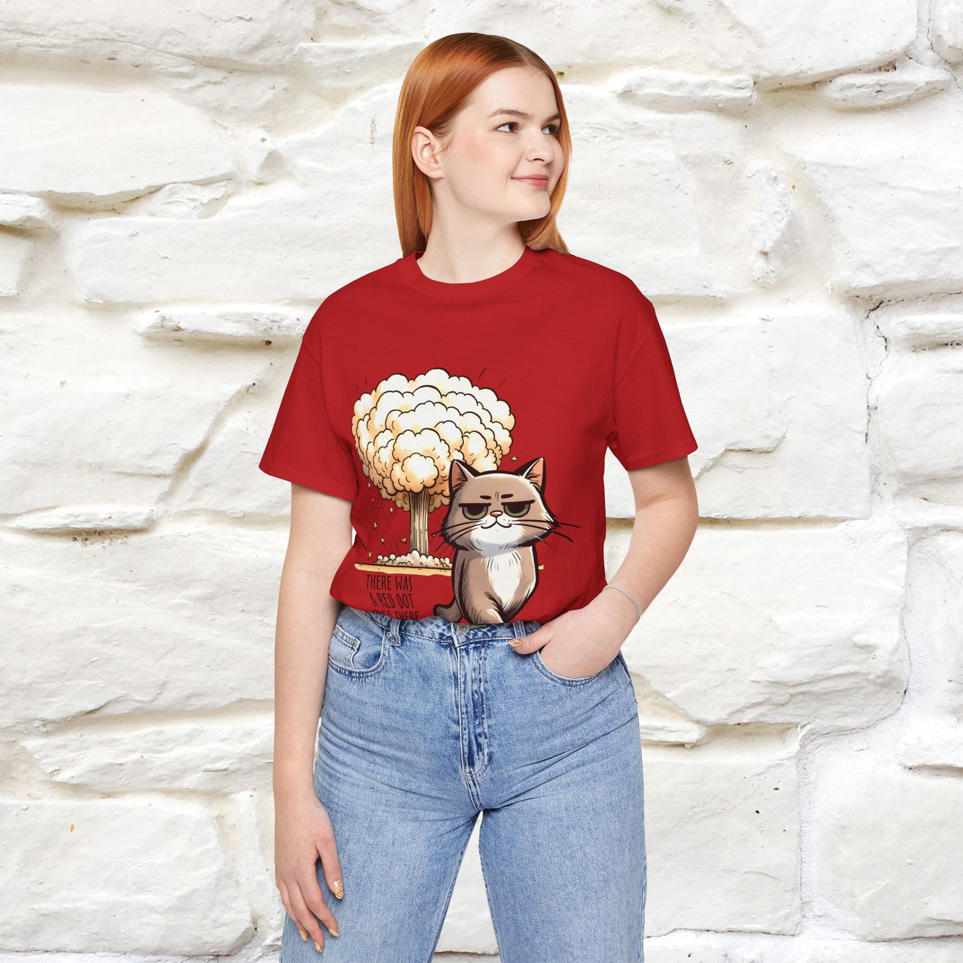 ''The Red Dot Chase'' Funny Cat T-Shirt | Nunu&Miao Studio - Nunu&Miao Studio