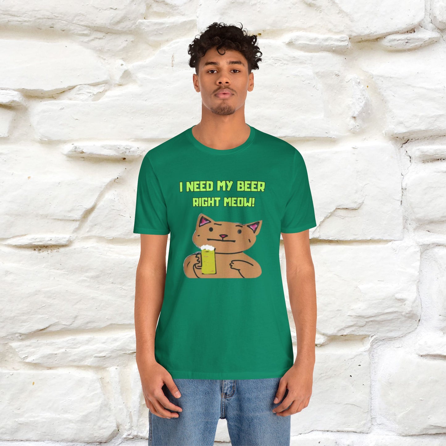 "I Need My Beer Right Meow!" Cat  T-shirt |Nunu&Miao Studio