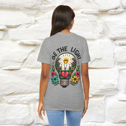 "Be The Light" Cat T-shirt for Men & Women | 100% Cotton* | Cat Lover Tee | Front & Back Design