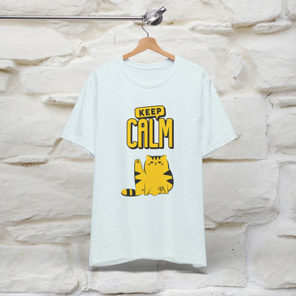 Keep Calm Cat T-Shirt for Men & Women | 100% Cotton* Relaxed Cat Lover Tee