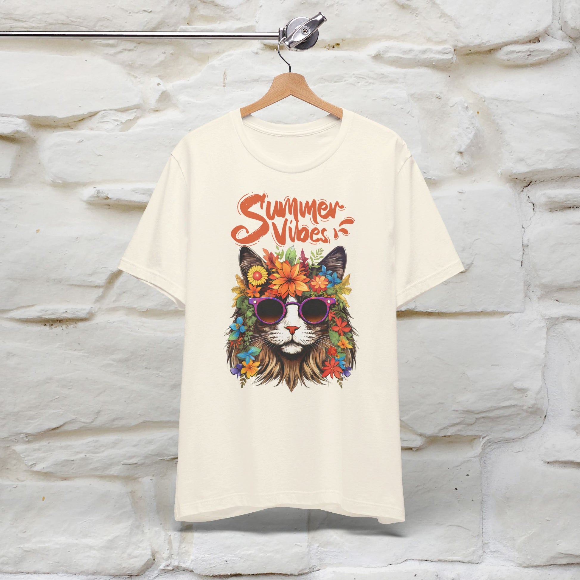 ''Summer Vibes'' Cat T-shirt for Women 100% Cotton* - Nunu&Miao Studio