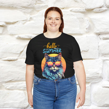 ''Hello Summer'' Cat T-shirt for Women 100% Cotton* - Nunu&Miao Studio