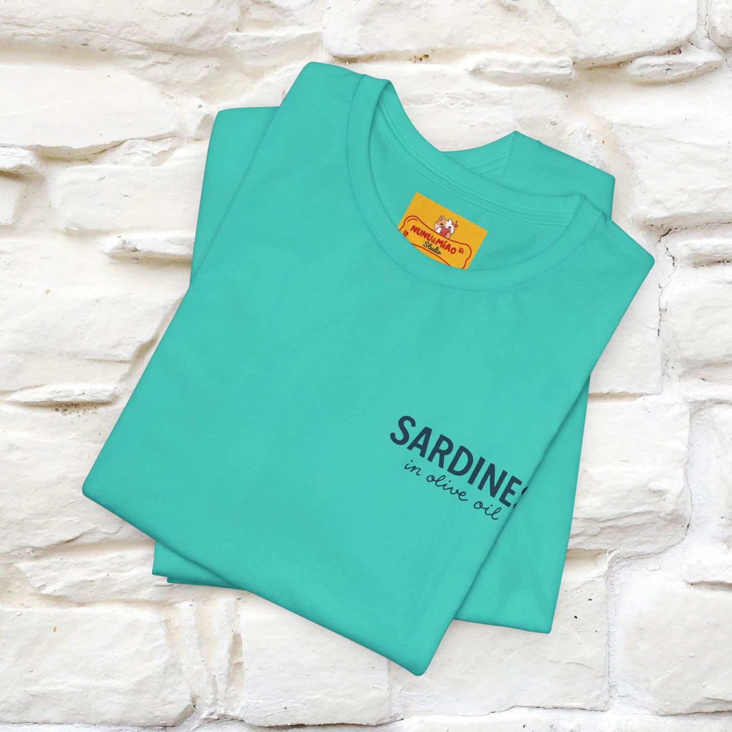 "Sardines In Olive Oil" Cute T-shirt | Front & Back Design|Nunu&Miao Studio