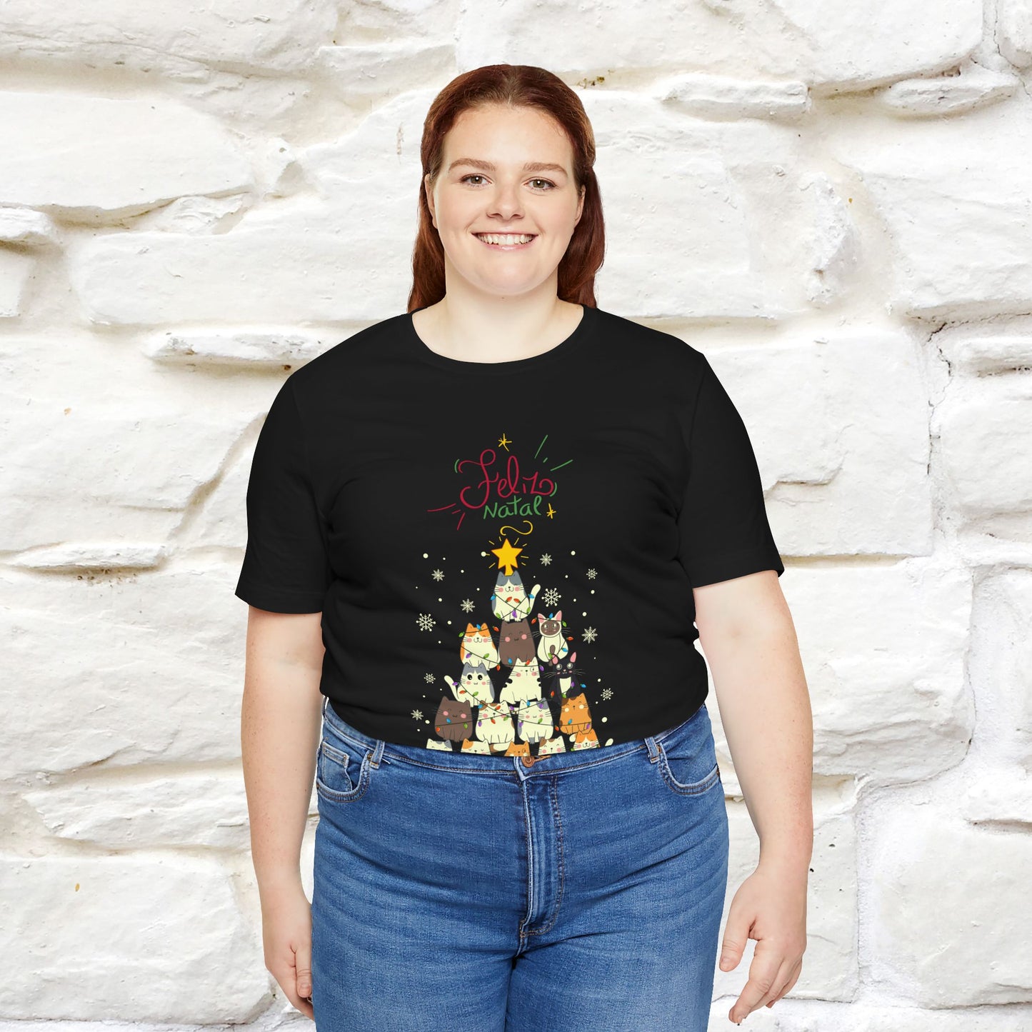 "Feliz Natal" Cat T-shirt|Nunu&Miao Studio - Nunu&Miao Studio