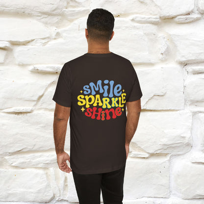 "Smile, Sparkle, Shine" Cat T-Shirt for Men & Women | Front & Back Design | 100% Cotton* 🐾