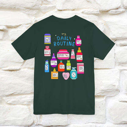 Boost Your Immunity: My Daily Routine Cat T-Shirt | Unisex Front & Back Design | 100% Cotton*