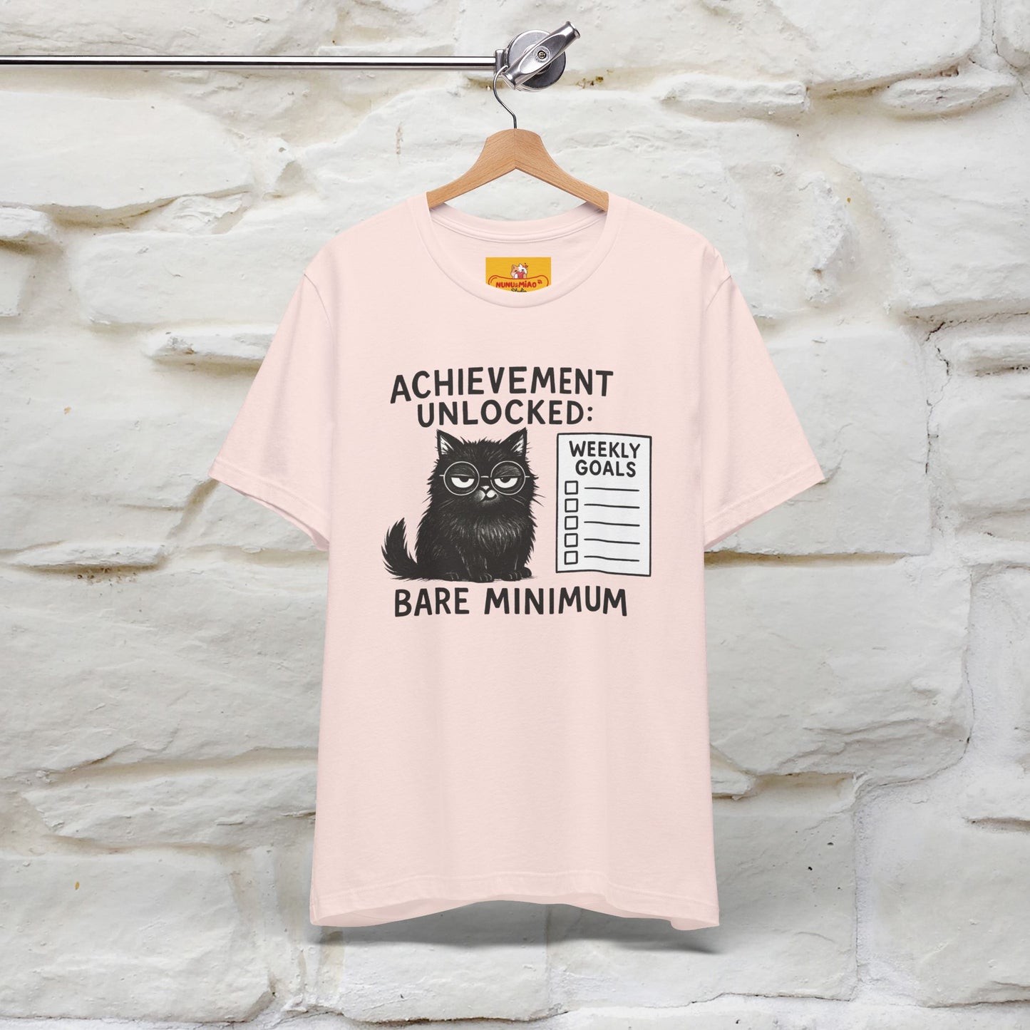"Achievement Unlocked Bare Minimum." |Cat T-Shirt | Nunu&Miao Studio