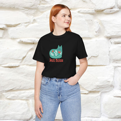 "Just Relax'' Cat T-Shirt Front and Back Design | Nunu&Miao Studio
