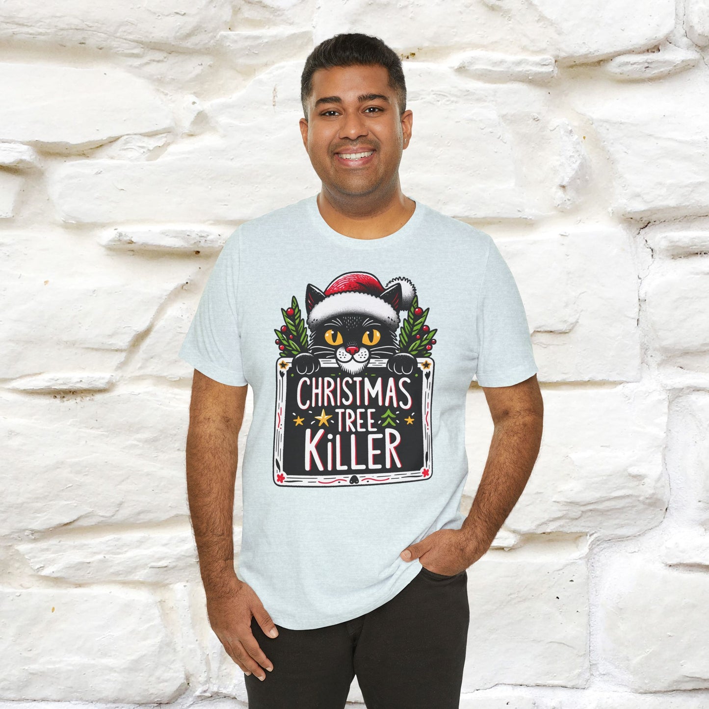 Christmas Tree Killer | Festive Cat Christmas Shirt for Men & Women | 100% Cotton*