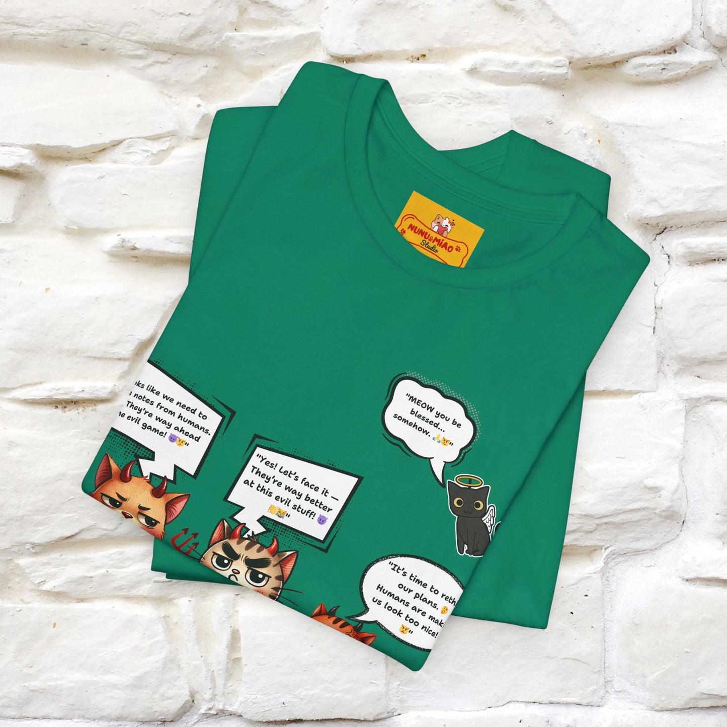 "Humans Are Way Ahead In The Evil Game! 😈😼" Cat  T-shirt |Nunu&Miao Studio