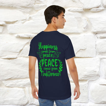 "Happiness Comes From Peace, Peace Comes From Indifference" Cat T-Shirt| Front & Back Design | Nunu&Miao Studio